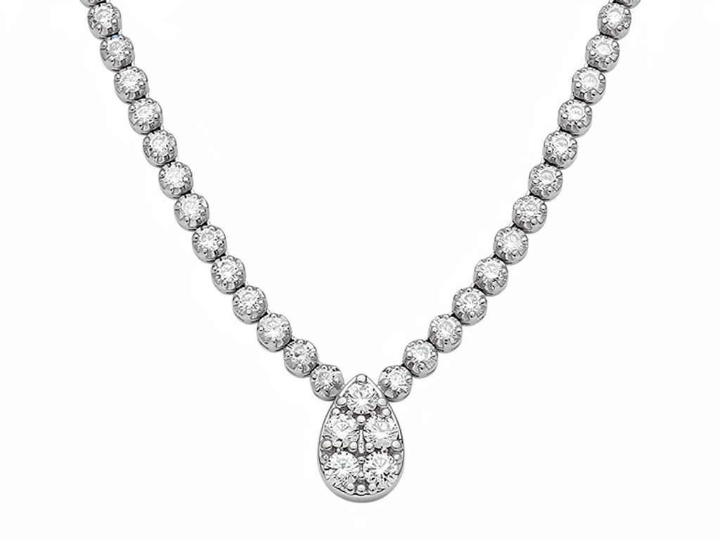 Lab Grown Teardrop Center Diamond Necklace