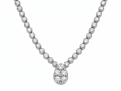 Lab Grown Teardrop Center Diamond Necklace