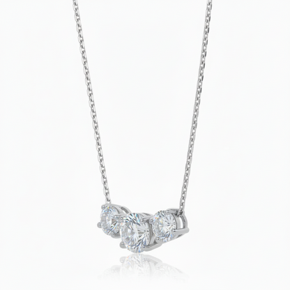 Sterling Silver 3 CZ Necklace