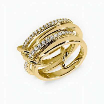 Sterling Silver Interlocking Stacked 4 Ring Set