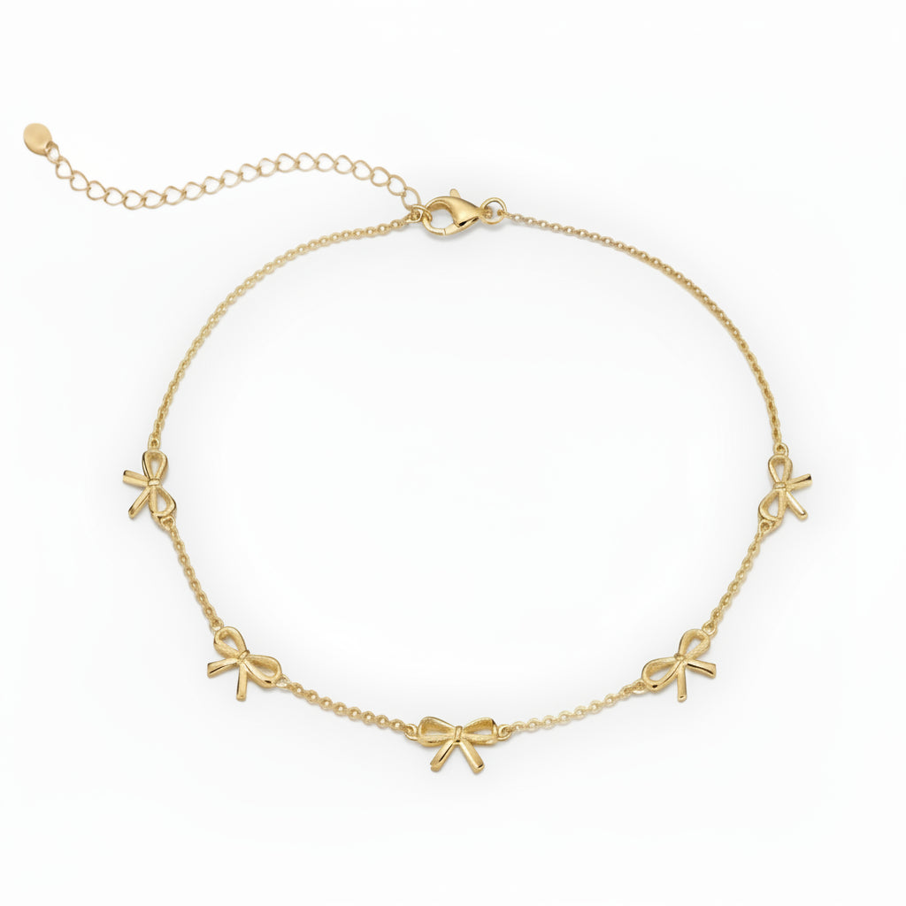 Gold Plated Sterling Silver Bowknot Necklace