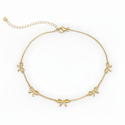 Gold Plated Sterling Silver Bowknot Necklace