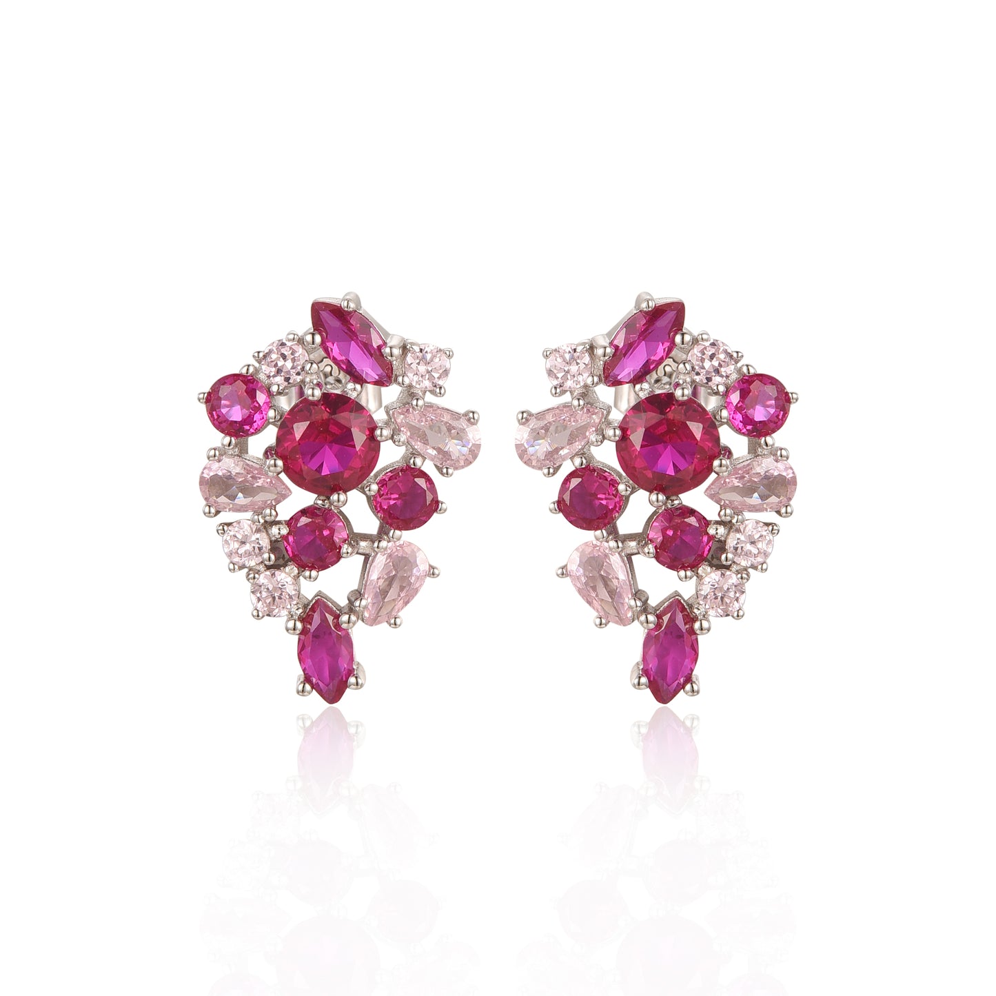 Sterling Silver Cluster Stud Earring
