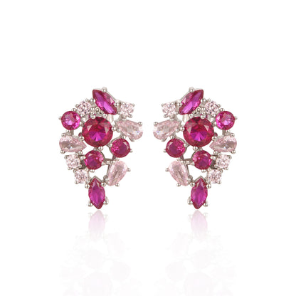Sterling Silver Cluster Stud Earring
