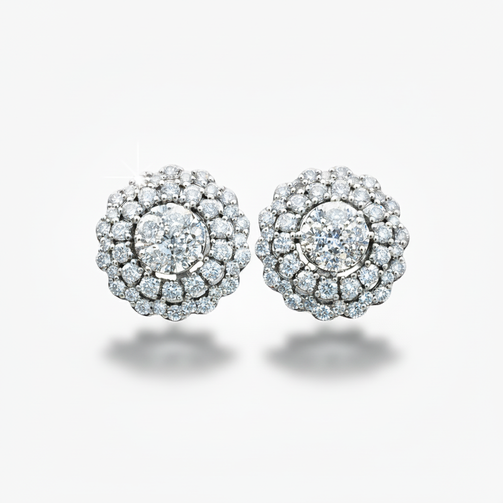 10k Gold Flower Stud Earrings