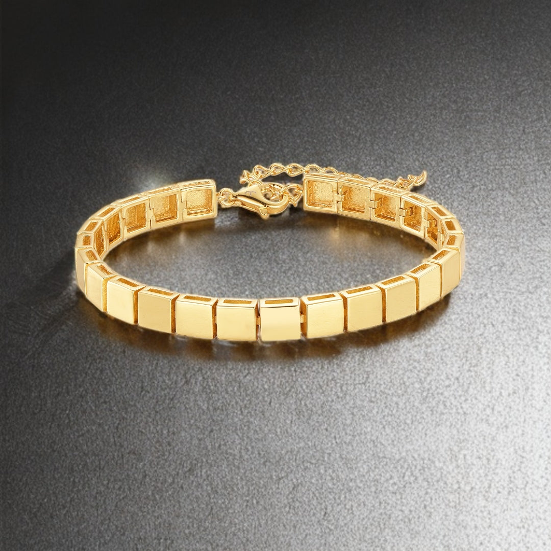 Sterling Silver Square Links Bracelet