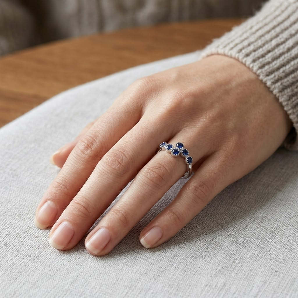 Sterling Silver Double Row CZ Bypass Crossover Ring