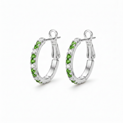 Titanium Post Pastel Colors CZ With Flip Closure Hoops
