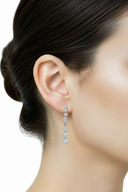 14K Gold Lab Grown Diamond Graduated Tennis Earrings