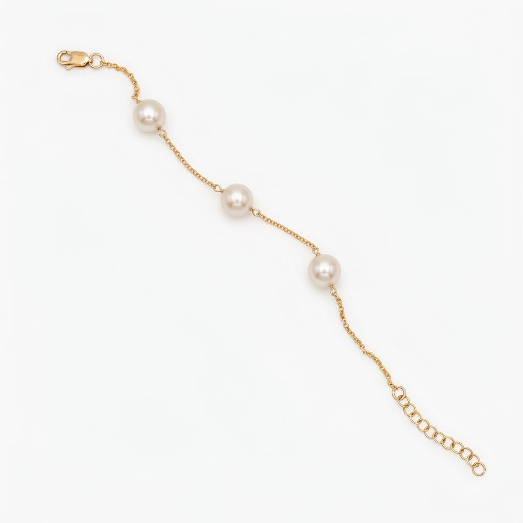 Sterling Silver 5mm Tincup Pearl Bracelet
