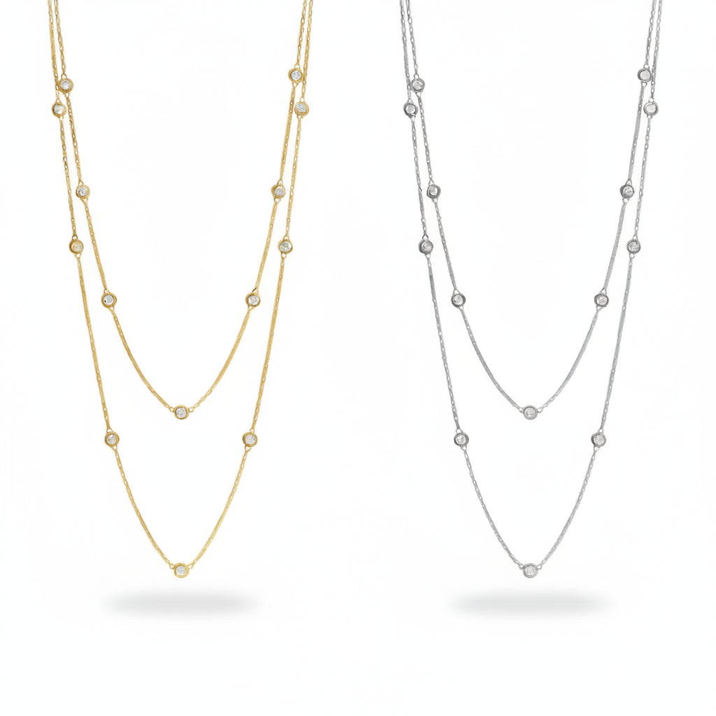 CZ Diamond by the Yard Station Necklace