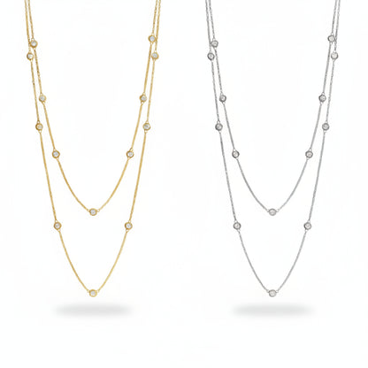 CZ Diamond by the Yard Station Necklace