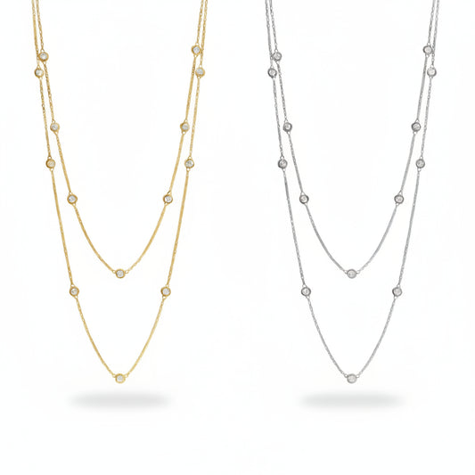 CZ Diamond by the Yard Station Necklace
