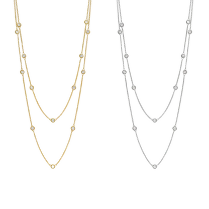 CZ Diamond by the Yard Station Necklace