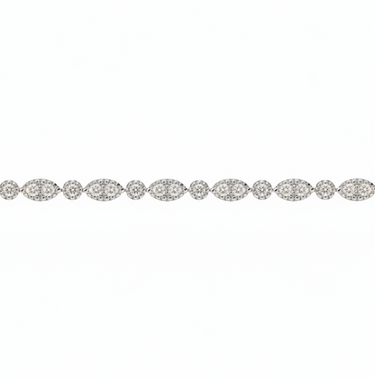 14K Gold Alternating Marquise & Round Lab Created Diamond Bracelet