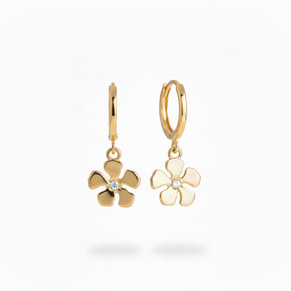 Gold Plated Surgical Steel Twisted Flower CZ Stud Earrings