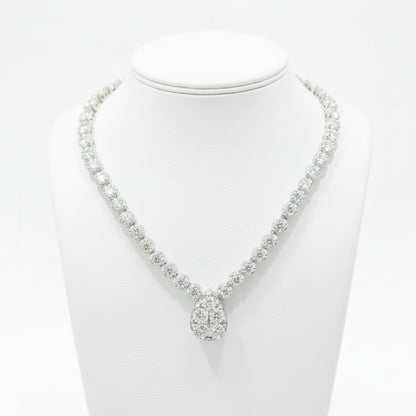 Lab Grown Teardrop Center Diamond Necklace