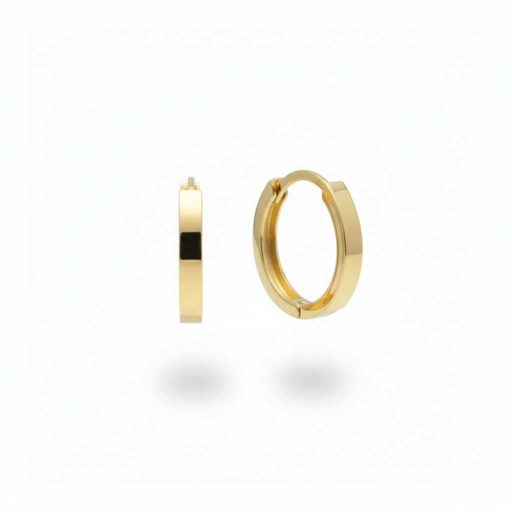 14k Gold Round Hoop Earrings