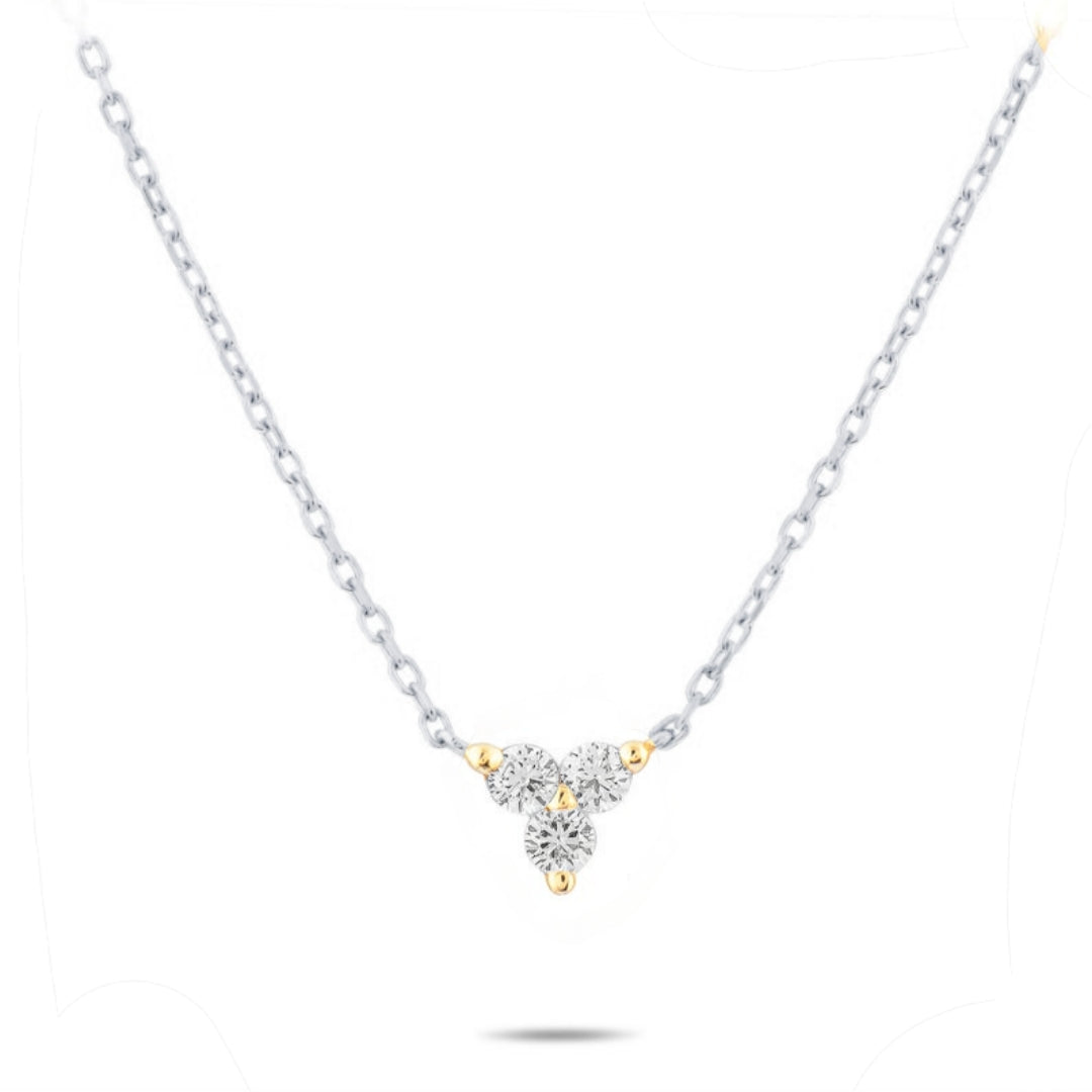 14K Trio Lab Grown Diamond Necklace