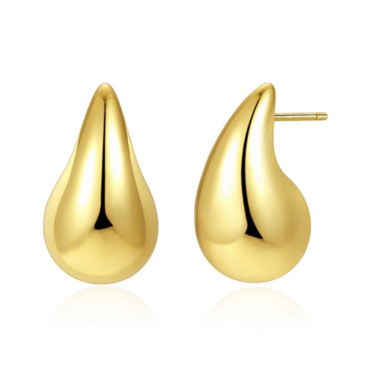 Sterling Silver Gold Plated Teardrop Stud Earrings
