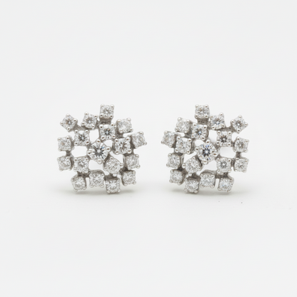 14K Lab Grown Diamond Cluster Earrings