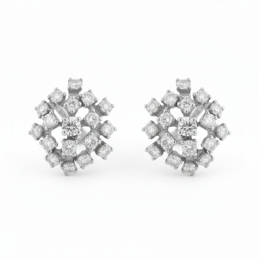 14K Lab Grown Diamond Cluster Earrings