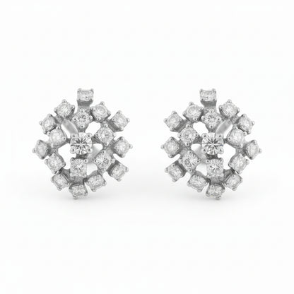14K Lab Grown Diamond Cluster Earrings