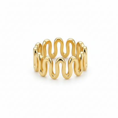 Gold Plated Sterling Silver Squiggle Ring