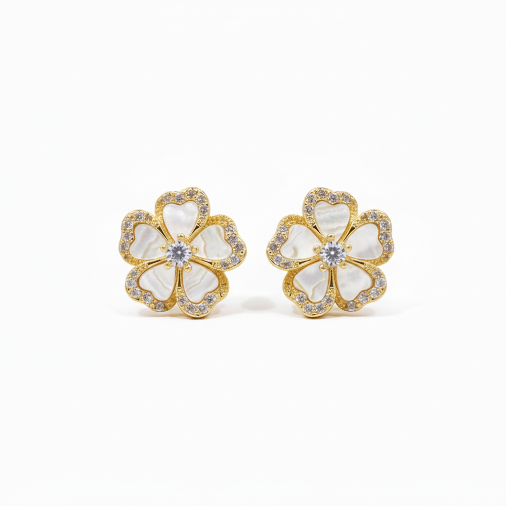 Sterling Silver Mother of Pearl Stud Earrings