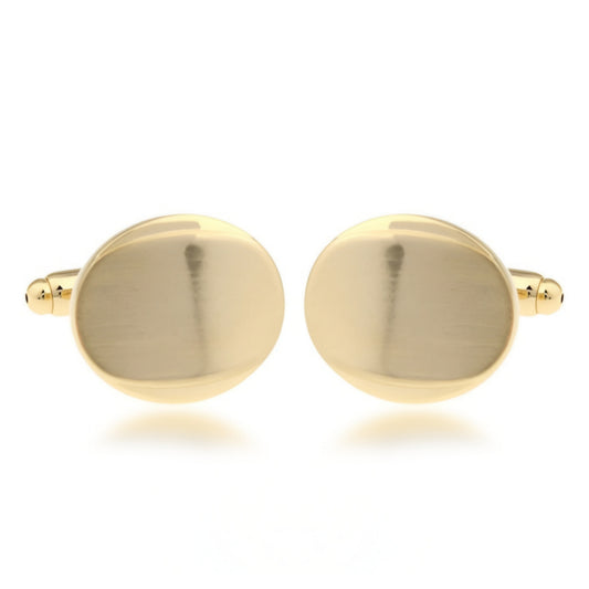 Gold-Plated Oval Cufflinks