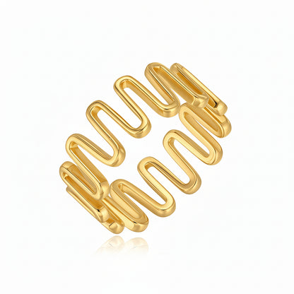 Gold Plated Sterling Silver Squiggle Ring