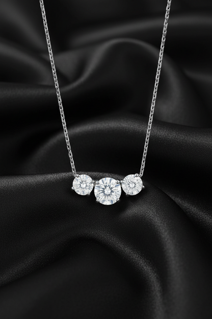 Sterling Silver 3 CZ Necklace