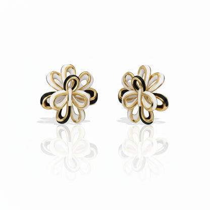 Looped Petal Blossom Enamel  Studs - Surgical Steel Posts