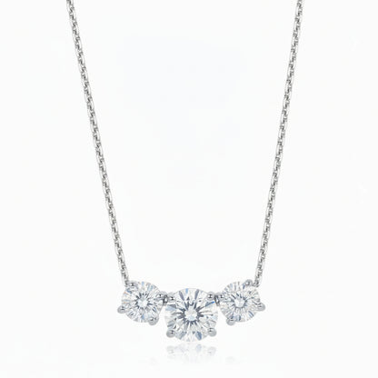 Sterling Silver 3 CZ Necklace
