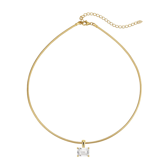 *Available for preorder only* Sterling Silver Solitaire Pendant on Omega Chain Necklace Collection