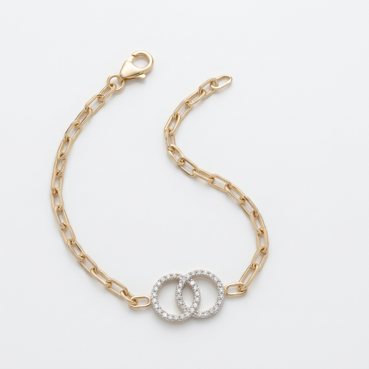 Double Circle Diamond Bracelet