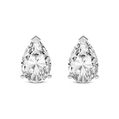 14k Lab Grown Diamond Pear Shaped Solitaire Stud Earrings