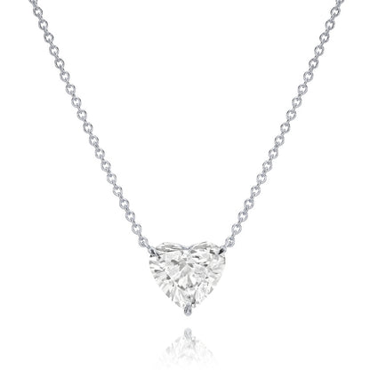 Sterling Silver CZ Heart Necklace