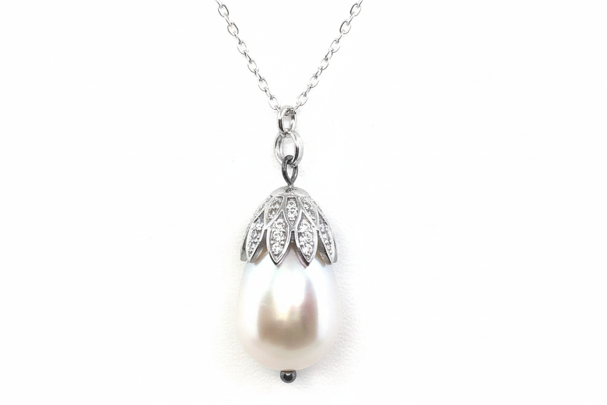 Sterling Silver Pearl Pendant Necklace