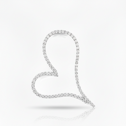 Sterling Silver Micropave Heart Pendant Necklace