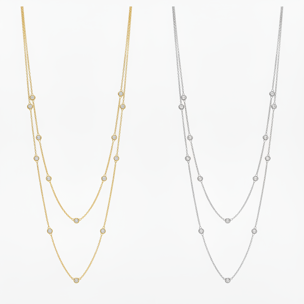 White Gold & Yellow Gold – Pure White Background