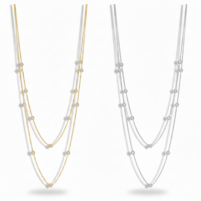 CZ Diamond by the Yard Station Necklace