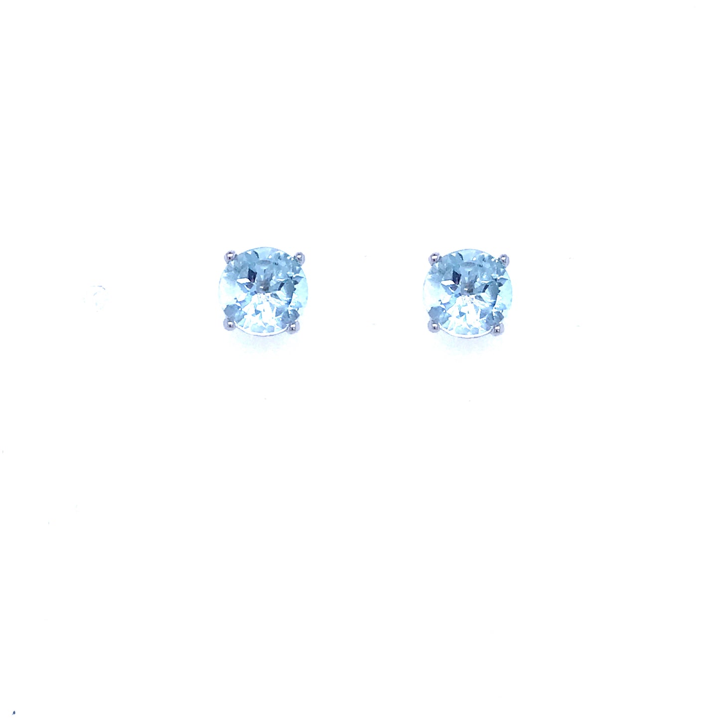 Sterling Silver Light Blue CZ Stud Earrings - HK Jewels