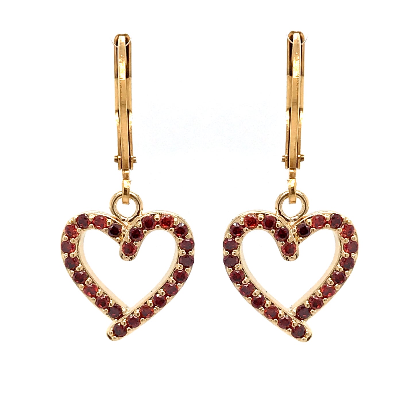 Surgical Steel Red Heart Earrings - HK Jewels