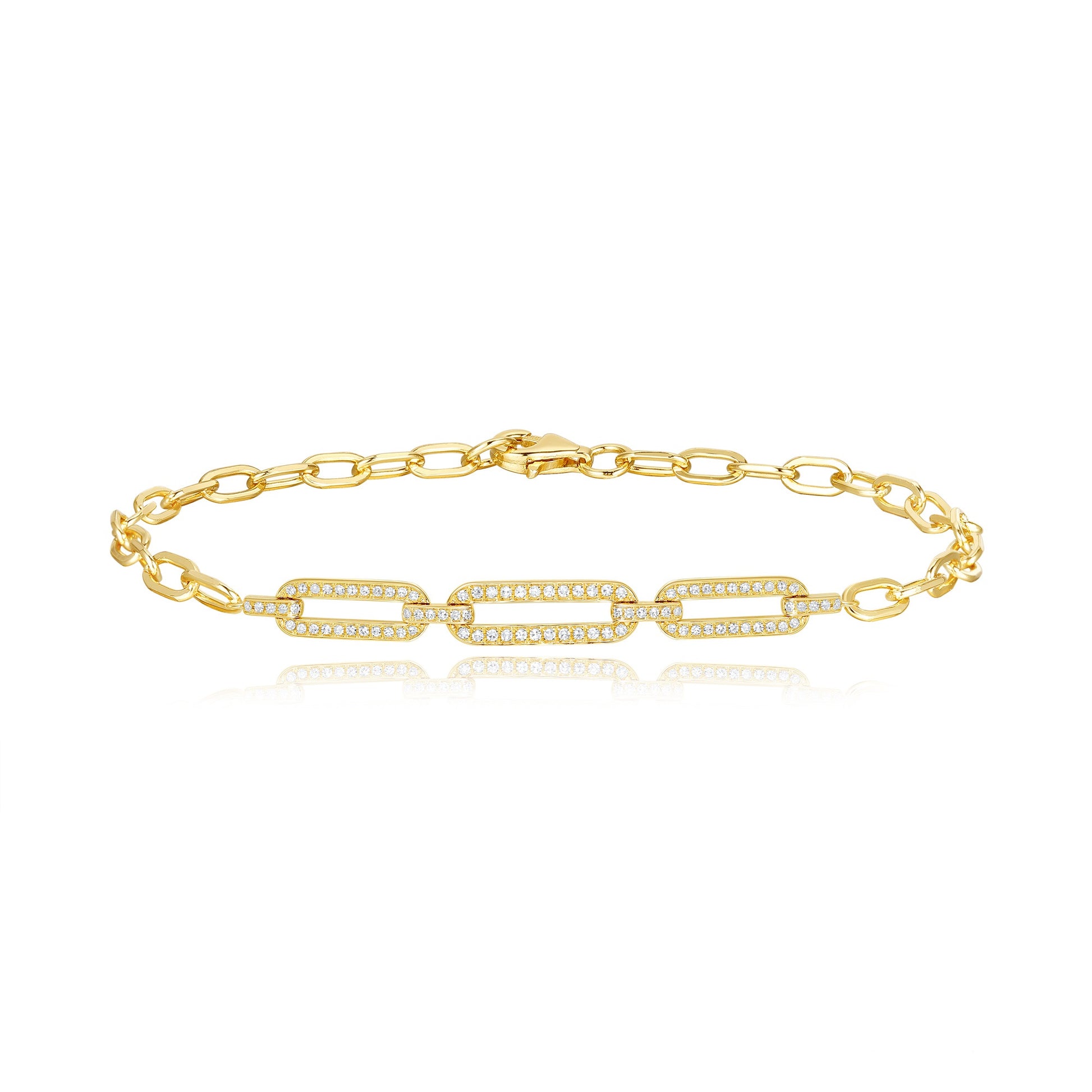 14K Yellow Gold And Diamond Bracelet - HK Jewels