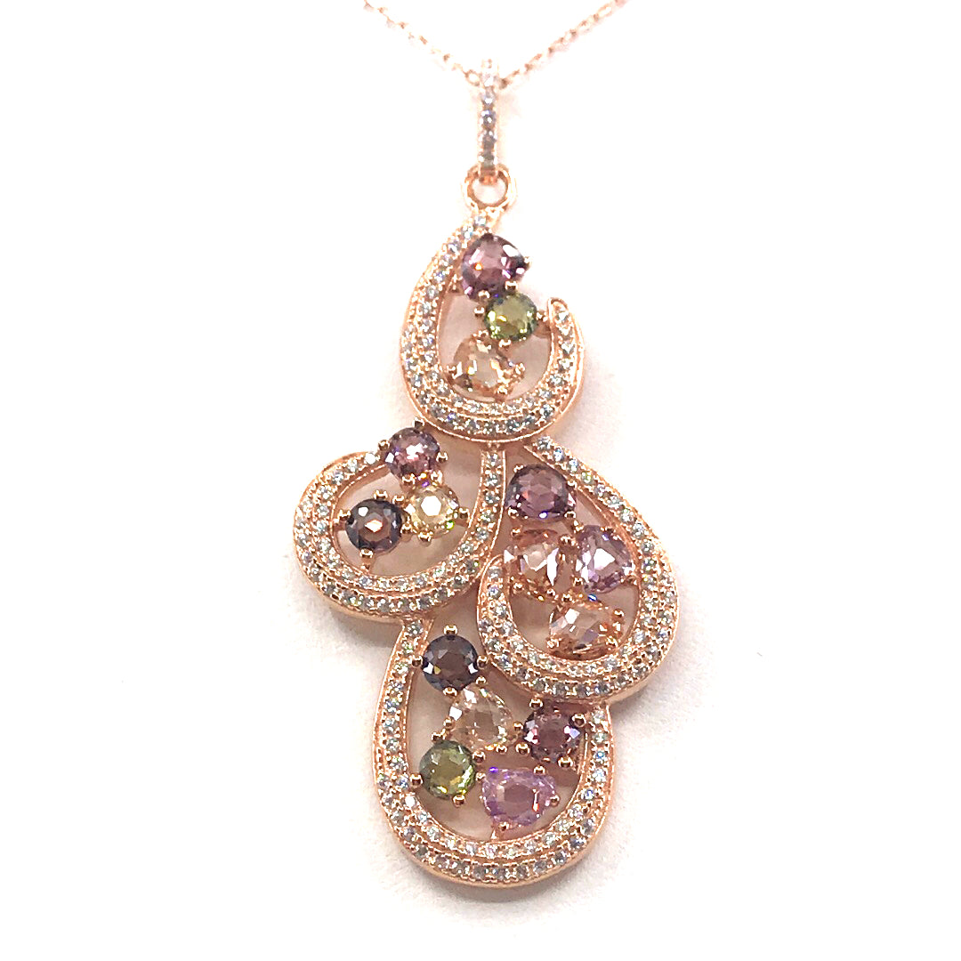 Rose Gold Plated Sterling Silver Pendant - HK Jewels