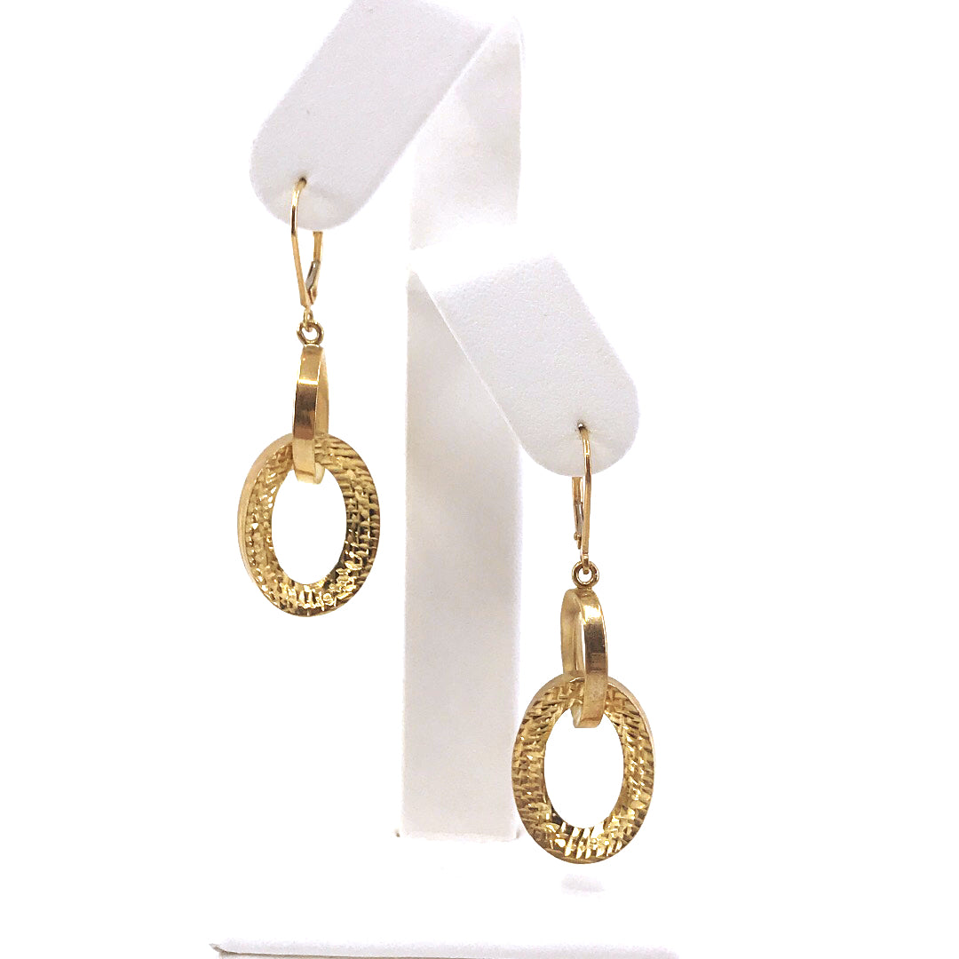 14K Gold Oval Links Earrings - HK Jewels