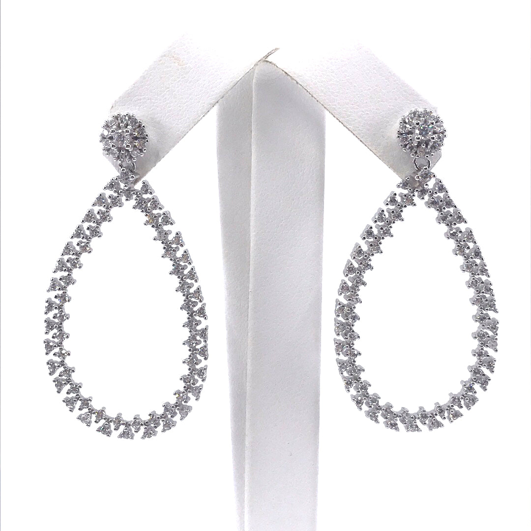 Sterling Silver Large Teardrop Earrings - HK Jewels
