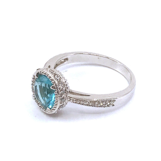 Sterling Silver Circle Stone Ring - HK Jewels
