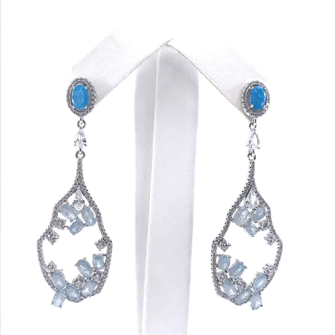 Sterling Silver Long Teardrop Earrings - HK Jewels